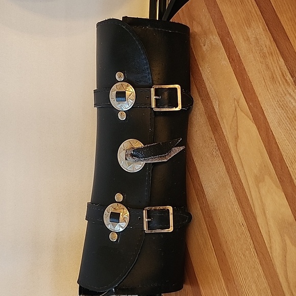 Talisman leather  front fork pouch motorcycle - Picture 1 of 4